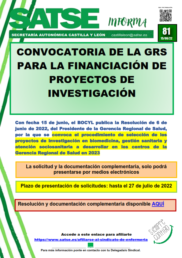 SATSE_CyL's tweet photo. 🗣 Hoy se ha publicado la convocatoria para la selección de proyectos de investigación 👩‍💻⚗️💊💉en biomedicina, gestión sanitaria y atención sociosanitaria a desarrollar en los centros de Sacyl en 2023.
➕ Información en nuestra web: 👉 https://t.co/bG5aWr6uPa https://t.co/HR68U6iltx