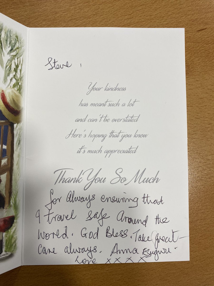 So lovely to receive this kind of appreciative thank you card (and a £20 gift) from one of our regular customers who has just returned from America. Makes the job all the more worthwhile ❤️