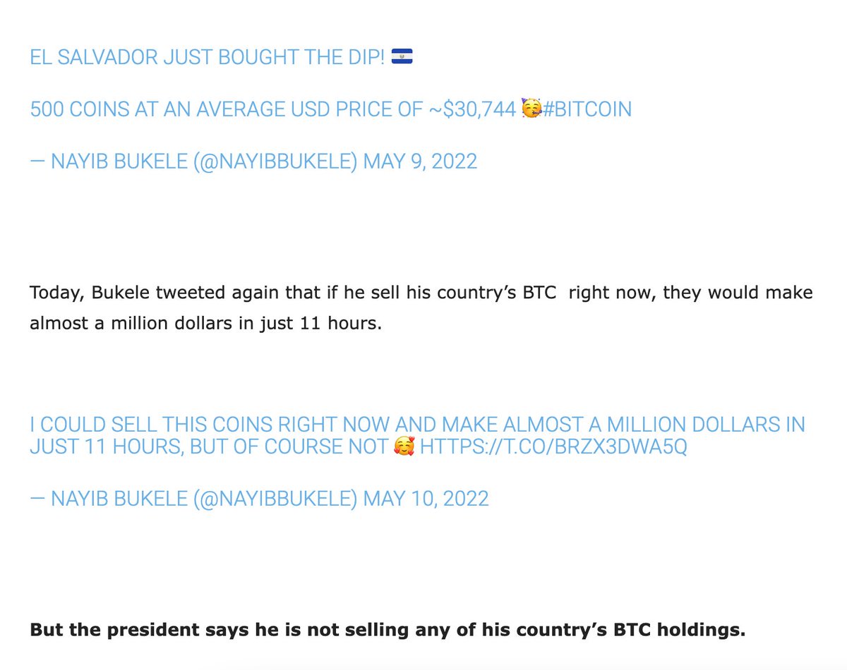 President @NAYIBBUKELE: If your strategy as a national government is to buy at a dip, would you buy more today? #ElSalvador #MiningCountries #Crypto #BitCoinCrash