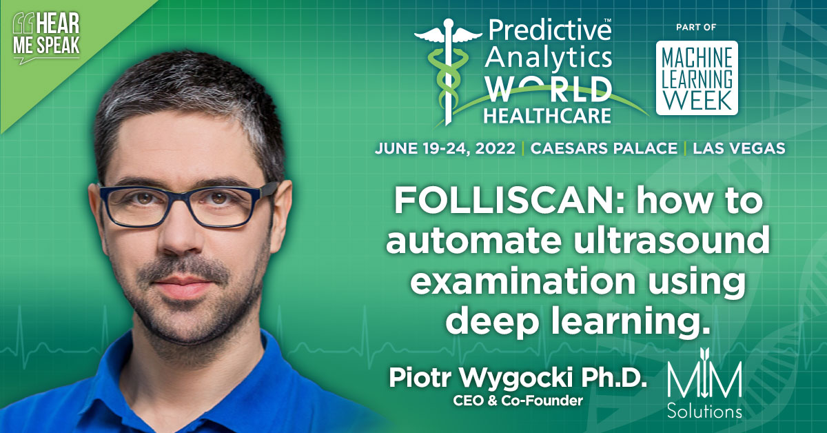 Piotr Wygocki Ph.D. discusses how to automate ultrasound examination using deep learning. FOLLISCAN is an analytical and predictive system based on deep learning algorithms.

Less than a week to join him at MLW 2022!

ow.ly/mTRT50Jy1Os