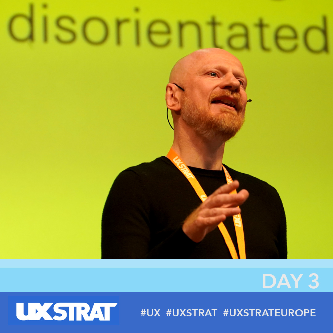 uxstrat's tweet photo. Designing for 'future customer engagement' takes a keen understanding of how design will be influenced through new challenges and consequences not currently being considered...insights delivered today at #UXSTRAT [ Presenting: Paul-Jervis Heath ] https://t.co/CJLZb6Qzg6