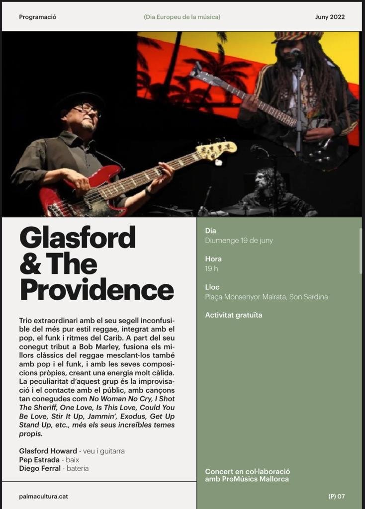 Amb motiu de la semana de la Música, el diumenge a la Plaça de l'Església a les 19:00h l'ajuntament de Palma ha organitzat aquest concert, música en viu per tothom!!!!