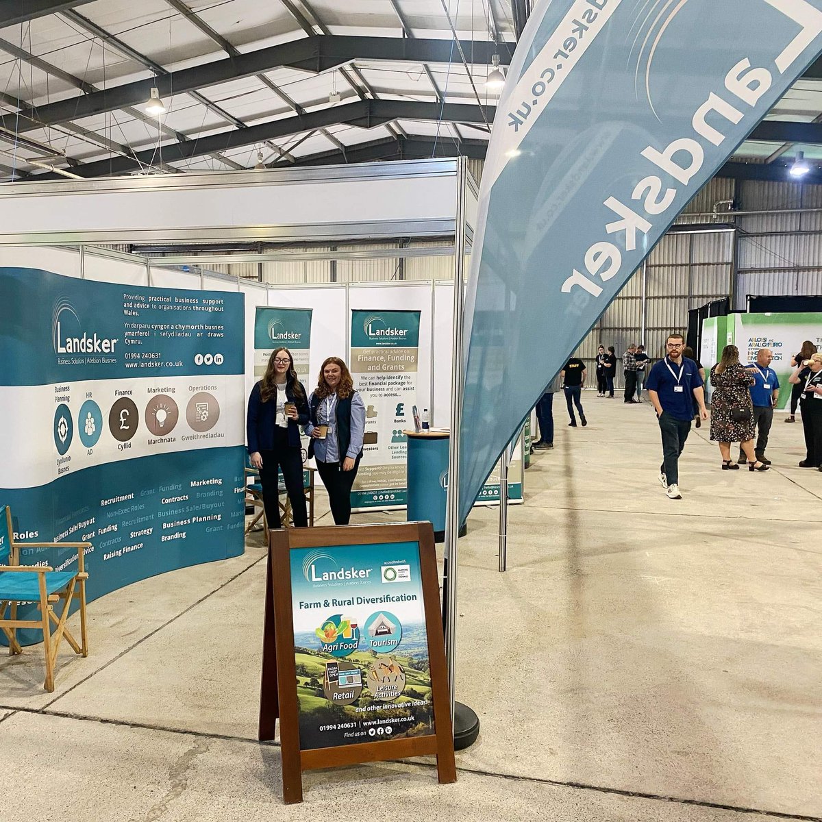 Set up and ready to meet clients at the @cyswlltffermio Innovation &amp; Diversification today at The Royal Welsh Showground! 🏕🐮🐔 #farmingconnect #cyswlltffermio #farmdiversification