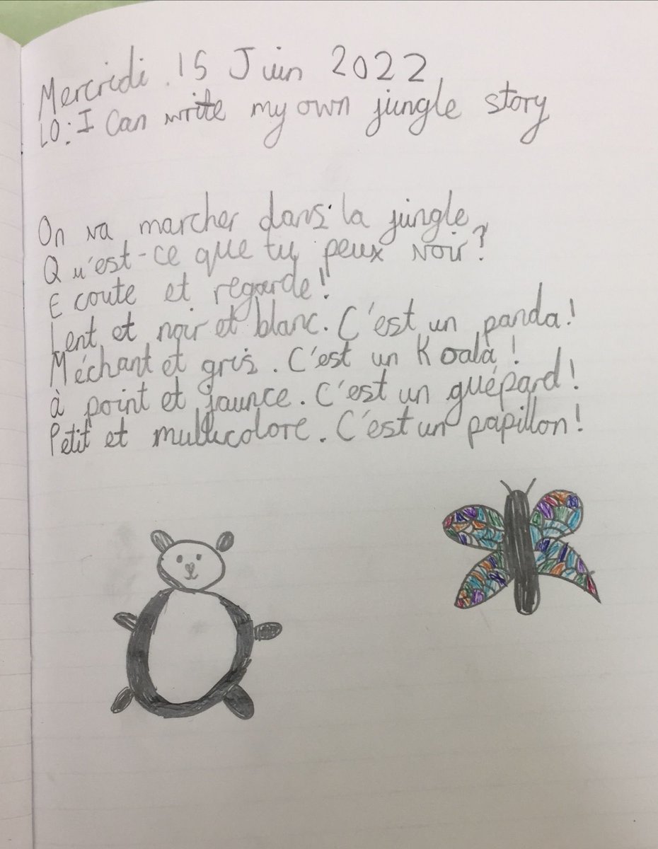 JanetLloydnet's tweet photo. Primary languages Year4 Stage 2 French and fab jungle animal poems, adapting our ⁦@network_primary⁩ Jungle  Animal story unit 🤗https://t.co/RmOn1NP5h1 https://t.co/sIAl5zJcoG