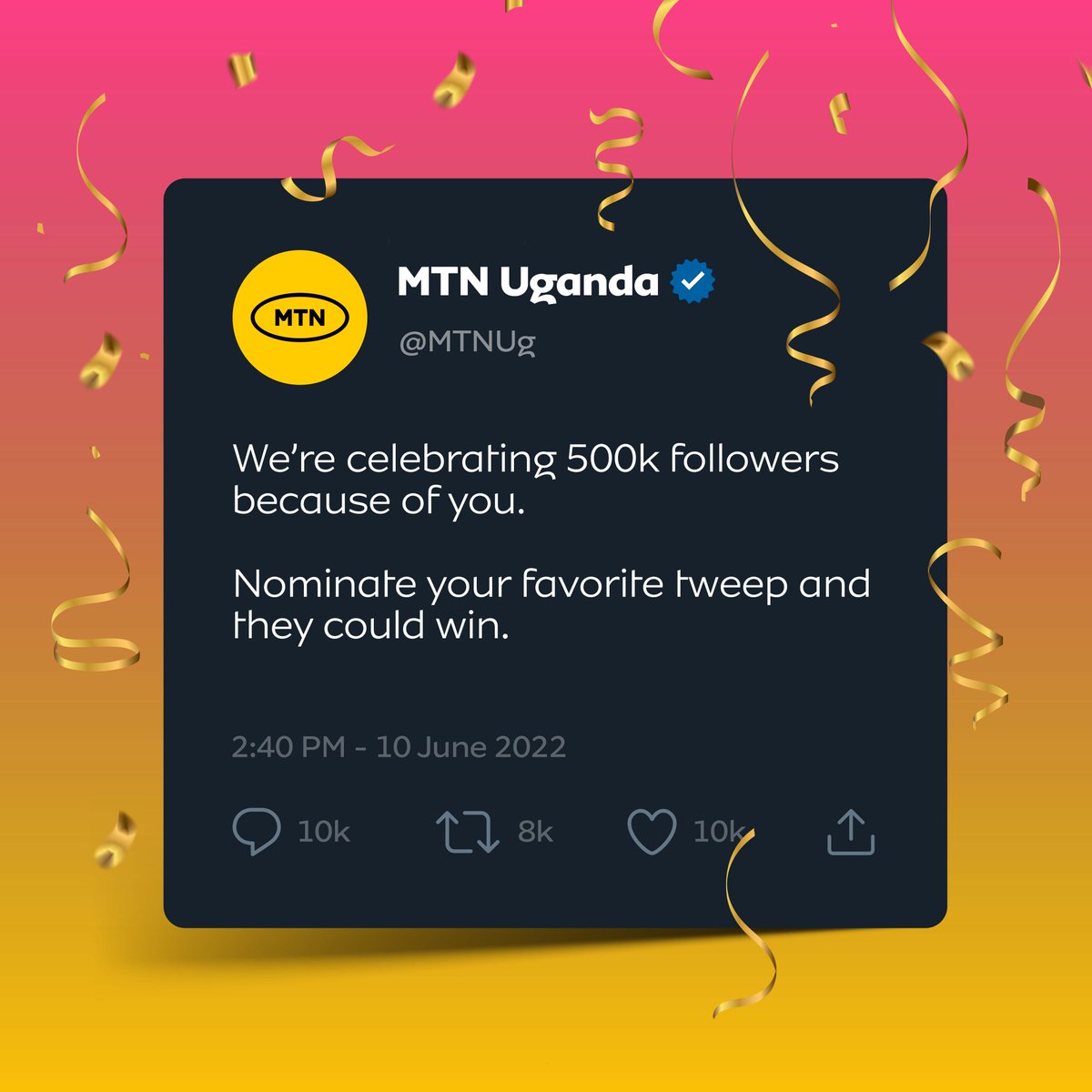 bakerjumba1's tweet photo. Have you nominated your favourite tweeps in the #MTNat500k Twitter awards? 

Nominations close this Friday 17th.  Visit https://t.co/LVWFulDBDc to nominate in the different categories. #MTNat500k https://t.co/V3fOLyJ6pi https://t.co/QHBNw0doWT