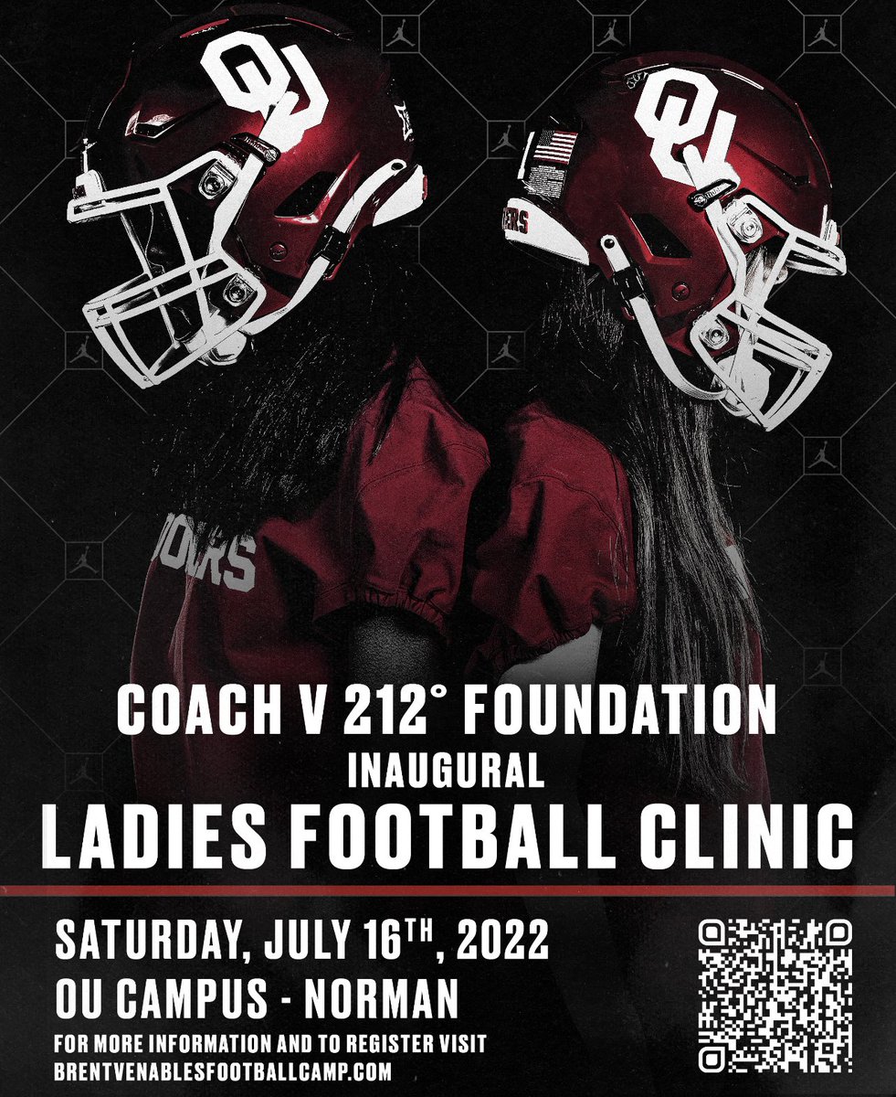 Women of Sooner Nation…July 16th is all about YOU! Grab the amazing ladies in your life and come enjoy a day of everything OU football, shopping, food, and FUN…all while supporting the Coach V 212* Foundation! Register now at brentvenablesfootballcamp.com #BOOMER #OUDNA