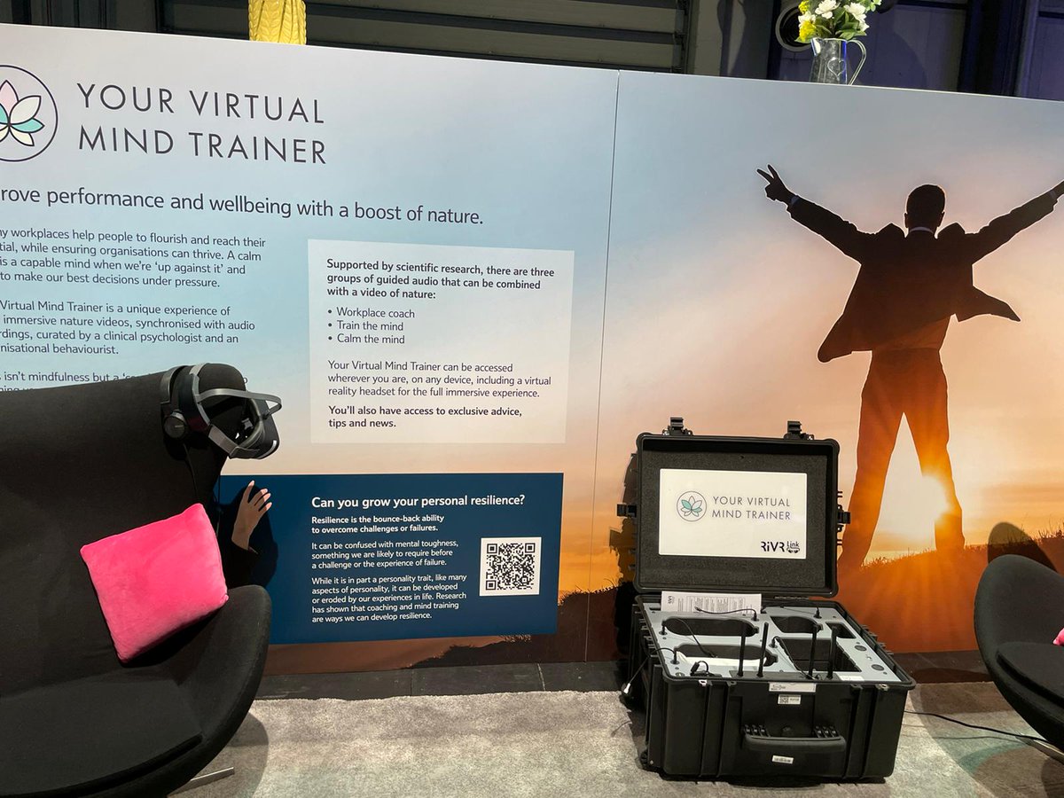 indigotalentdev's tweet photo. The Indigo team - @DrAshleighMc, @MclellanHilary  &amp; Susie - accompanied by 5 #VR headsets by @rivr_uk are at a #leadership event at the NEC in Birmingham this week. In addition to providing a YVMT #virtualreality experience, we're also speaking 2x a day for 30mins. #wellbeing https://t.co/911YyprOdg
