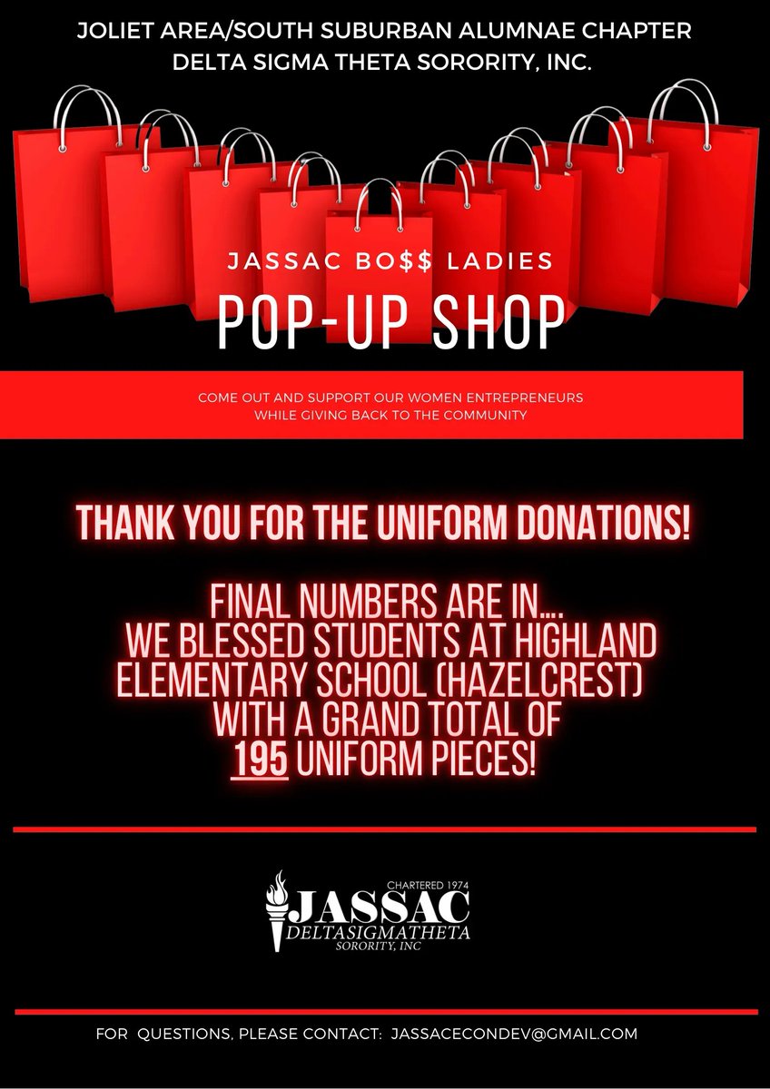JASSACDeltas's tweet photo. Thank You JASSAC Family &amp; Friends!
#JASSAC #economicdevelopment
#HighlandElementary #giveback
#DeltaSigmaTheta
#DST1913 #sisterhood
#financialfortitude #mightymidwest https://t.co/cbAIsJOJag