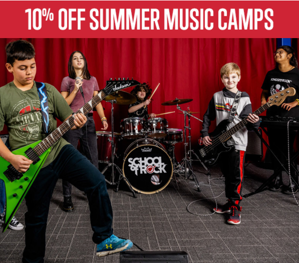 sor_brick's tweet photo. FLASH SALE - LAST DAY!! Give your child a summer they'll never forget by enrolling now. We have a number of camp options to choose from that will build their musical skills and self-confidence. Take 10% OFF when you use the code JUNE22ROCKS at https://t.co/Wa7fZapWJA. https://t.co/lGZV1TULVw