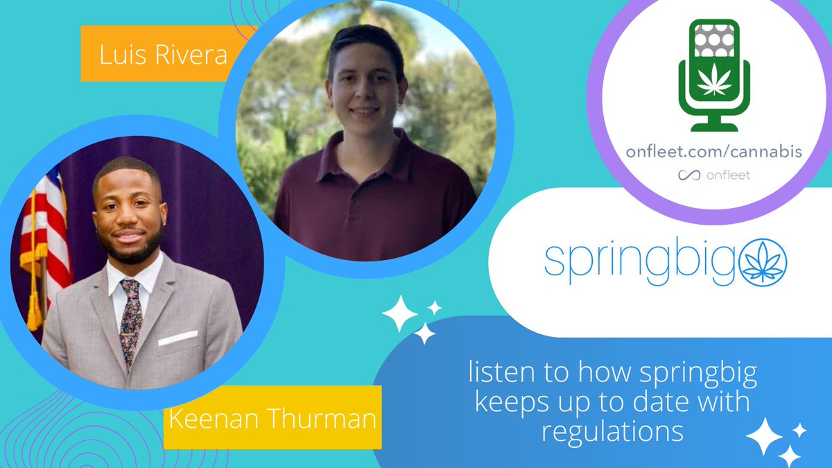 onfleet's tweet image. The 2nd episode of Onfleet&apos;s cannabis series features Luis Rivera and Keenan Thurman of @SpringBIG! Listen to how they help maintain marketing regulations around cannabis dispensaries: youtu.be/AJU4dK1Q2JA #cannabisindustry #springbig #cannabiscommunity #cannabistech