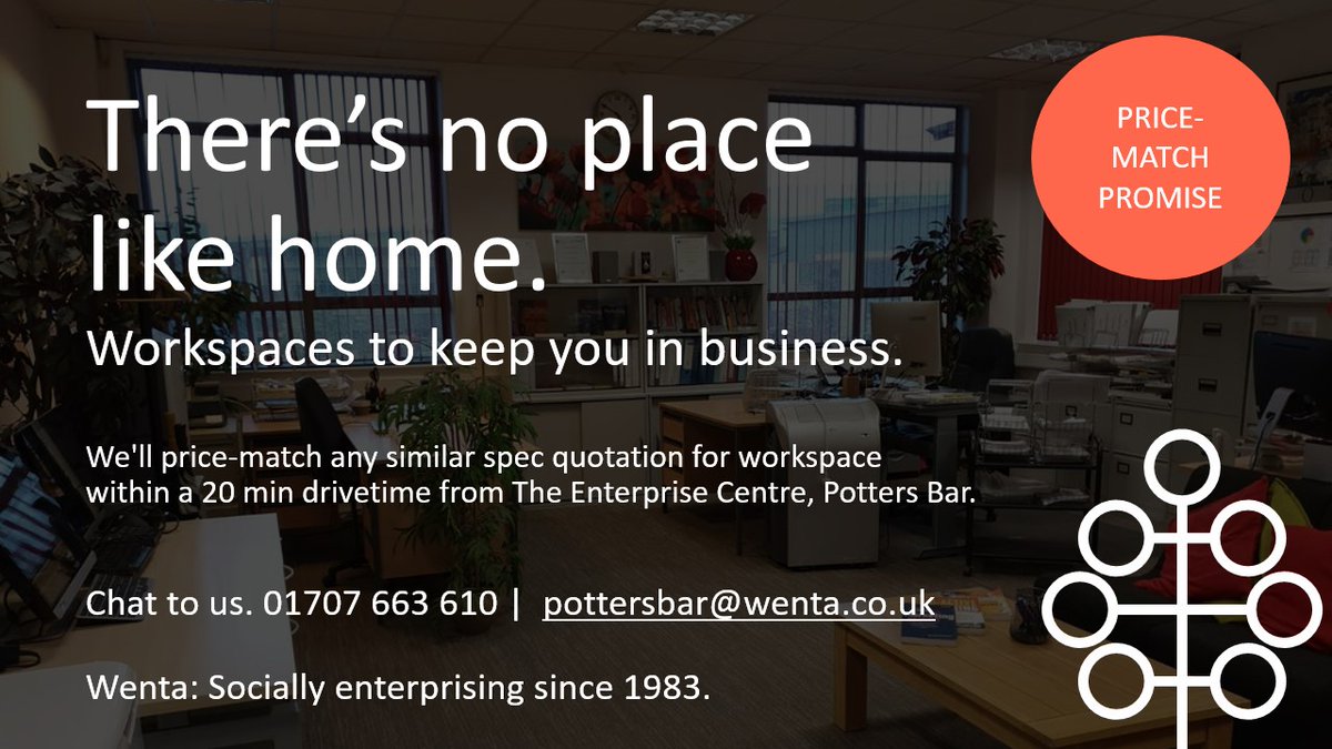 TheWentaGroup's tweet photo. Received a quote for #workspace with similar spec? As long as it's within 20 minutes of @WentaPottersBar we'll match the price!

Click here for more https://t.co/dwfdDw6ikv

#A1 #M25 #hertsinbusiness #office #pottersbar #spacetorent #southmimms #barnet #brookmanspark #cuffley https://t.co/61bGTHhevy