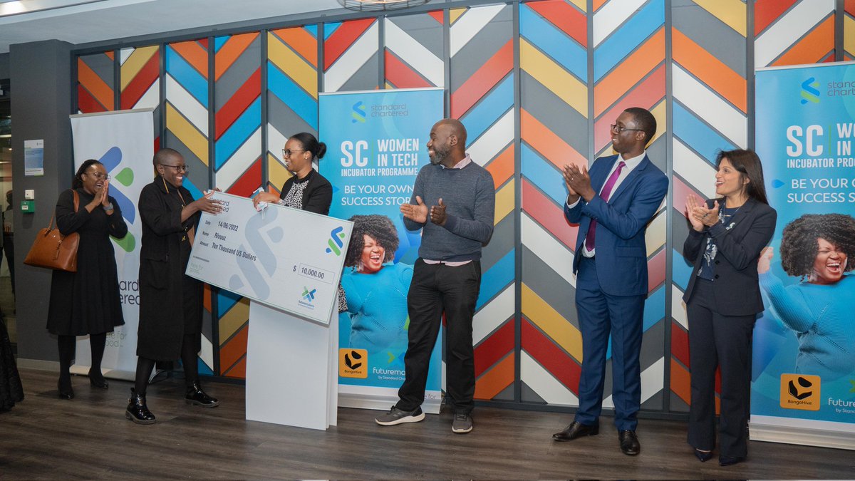 rivuuz's tweet photo. We are excited to announce that @rivuuz emerged one of the 5 winners in the @ChartedStandard @BongoHive at the #ScWomeninTechZM.

#rivuuz #buildinginzambia #Lusaka https://t.co/OryKdWDYVA