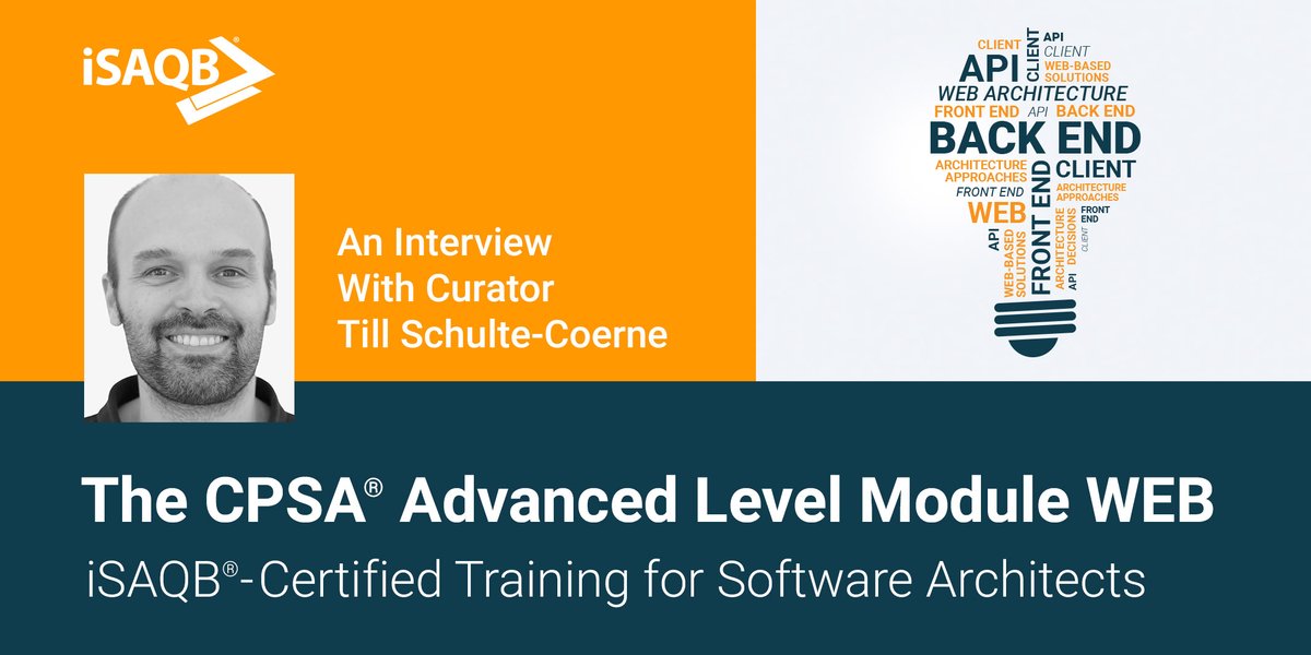 Is the #CPSA Advanced Level module WEB the right training course for you?
In this brand-new interview on the #iSAQB Blog, <a href="/tillsc/">Till Schulte-Coerne</a>, curator of the #WebArchitecture module, sheds some light upon the most relevant questions for potential participants: t1p.de/egxcr