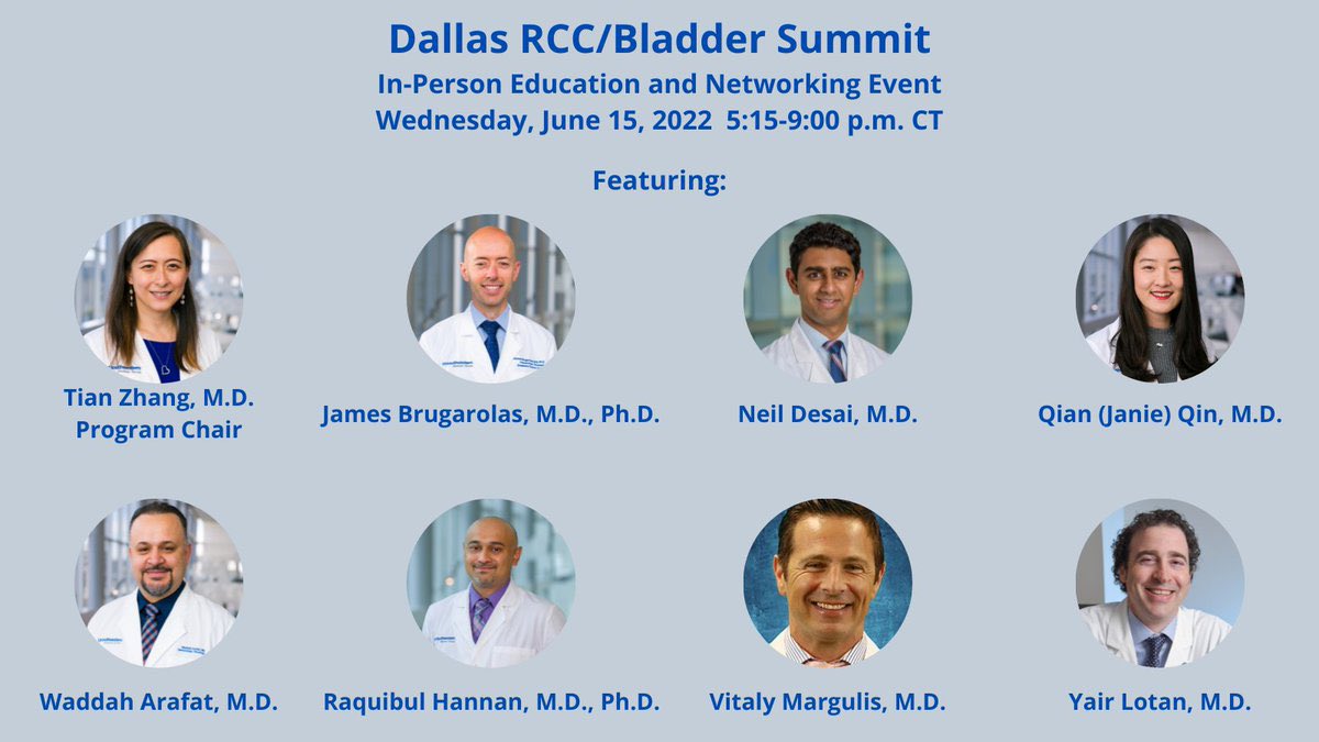 Tonight we have an @OncLive #StateofScienceSummit for #bladdercancer and #kidneycancer - 6pm central in Dallas - with @JBrugarolas @ndesai2005 @JanieQian @WaddahArafat #RaquibHannan #VitalyMargulis #YairLotan — register here: event.onclive.com/event/aa20a09c…