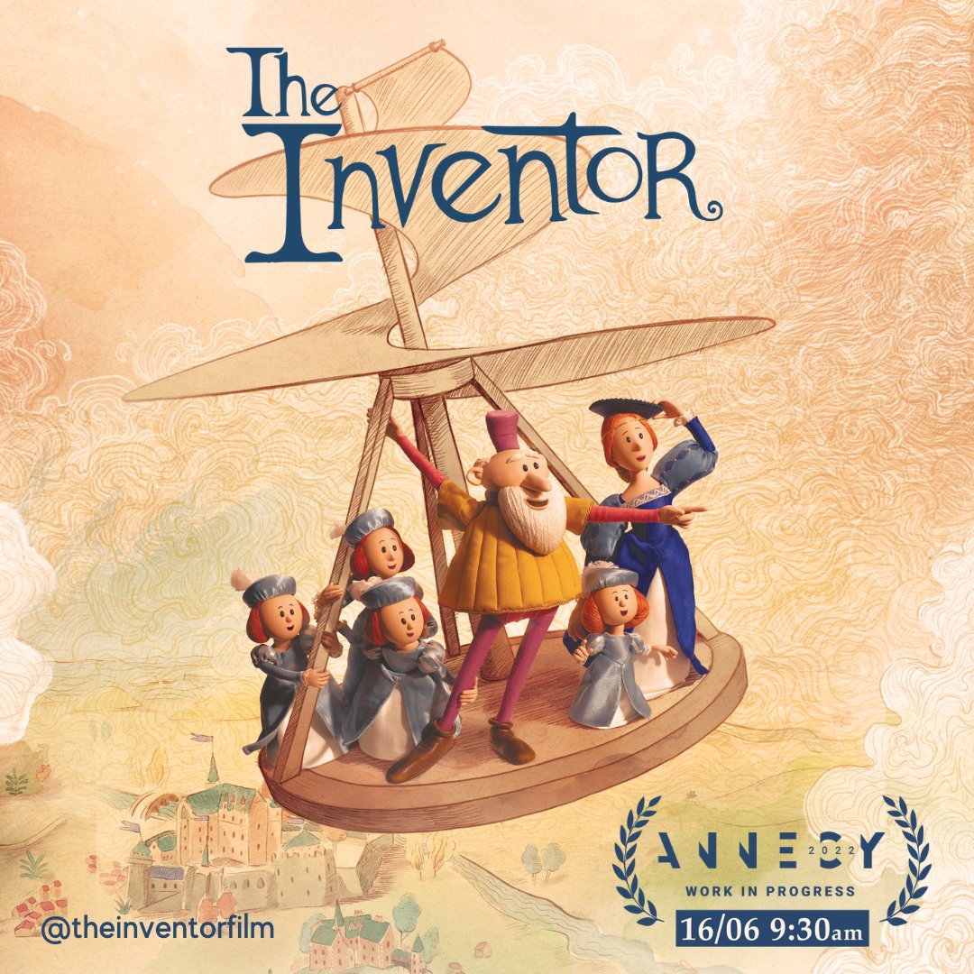 .<a href="/annecyfestival/">Annecy Festival</a>'s finally here!
Join #TheinventorFilm team tomorrow, June 16th | 9:30am for a WIP session hosted by @DenisWalgenwitz, discussing the creative process of Leo w/ Jim Capobianco, Pierre-Luc Granjon, Kim Keukeleire &amp; <a href="/Kat_Alioshin/">AnimationOutlaws</a>.

#Annecy2022 #StopMotion #Animation