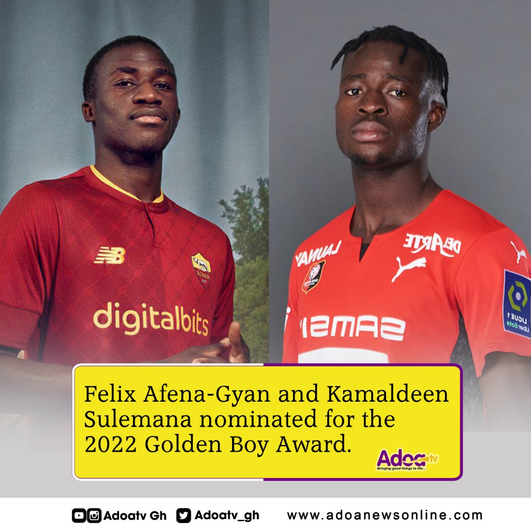 AsafoObed's tweet photo. Ghanaian youngsters Kamaldeen Sulemana-Rennes (20) and Felix Afena-Gyan-AS Roma (19) have been nominated for the 2022 Golden Boy Award.

#OASportsUpdate https://t.co/M3KF8wpxJU