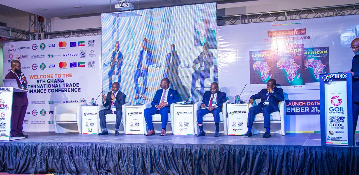 GITFiC2026's tweet photo. In your shots;
- @AfDB_Group
- @EBID_BIDC
- President of the Ivorian Chamber of Commerce
- President of the Ivorian Private Sector
#JustEnded 6th Ghana International Trade & Finance Conference!
We're Championing the AfCFTA, Bilateral Trade and a Continental Payment System https://t.co/inzMUPdbHo