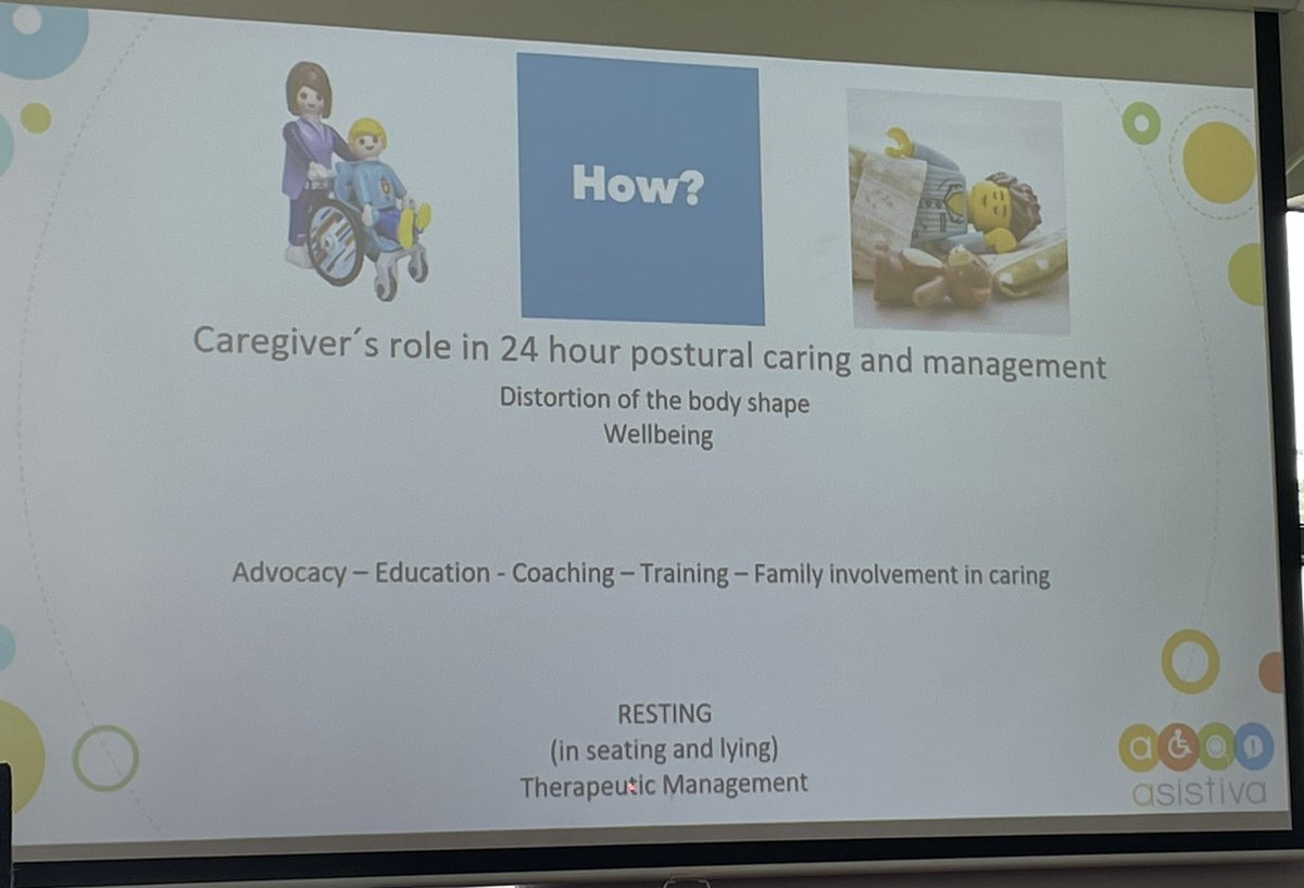 Amazing to hear a case study of a mother who completed 2 days #PosturalCare training then implemented intervention of lying supports - reduced child’s scoliosis by 20° & removed need for surgery. As Therapists, we MUST work in collaboration with care givers. #ElizabethCassonTrust