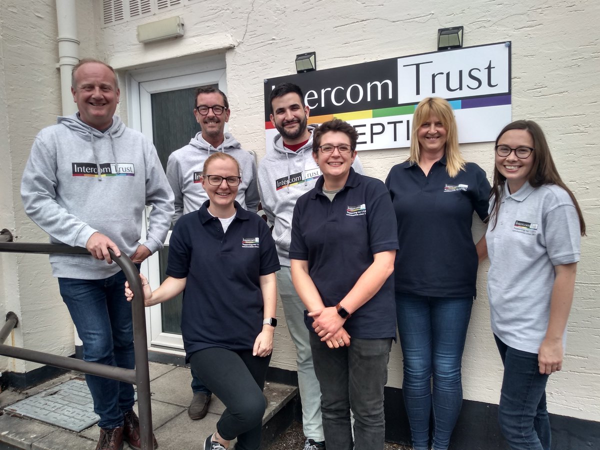 Here's some of the team wearing our fabulous new Intercom polo-shirts and hoodies. 
Look out for us in them at a #Pride event near you soon.