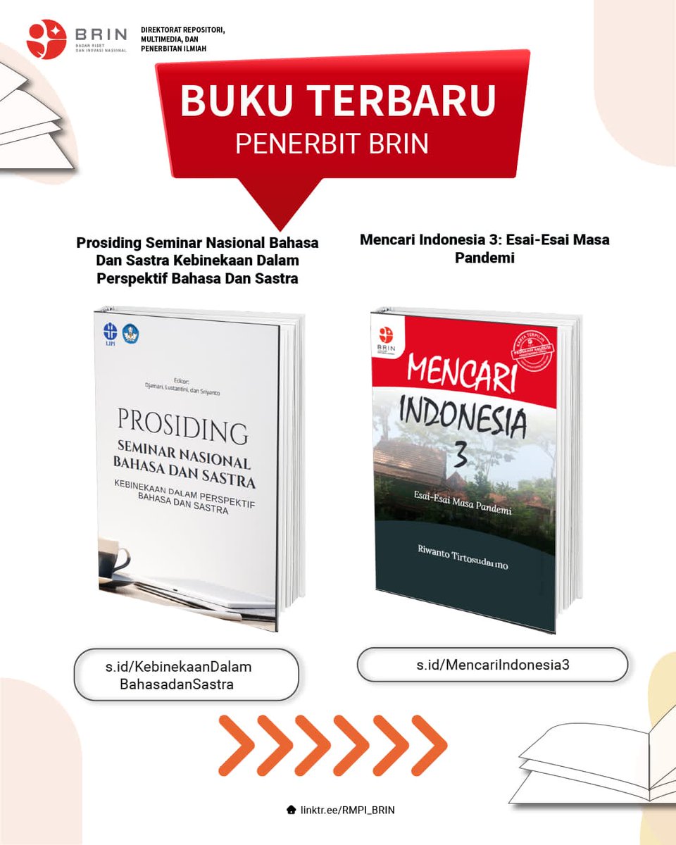 #KawanBRIN pasti sudah mengunggu buku terbaru yang diterbitkan Penerbit BRIN, bukan? Kali ini, ada dua buku terbaru dari Penerbit BRIN, nih!