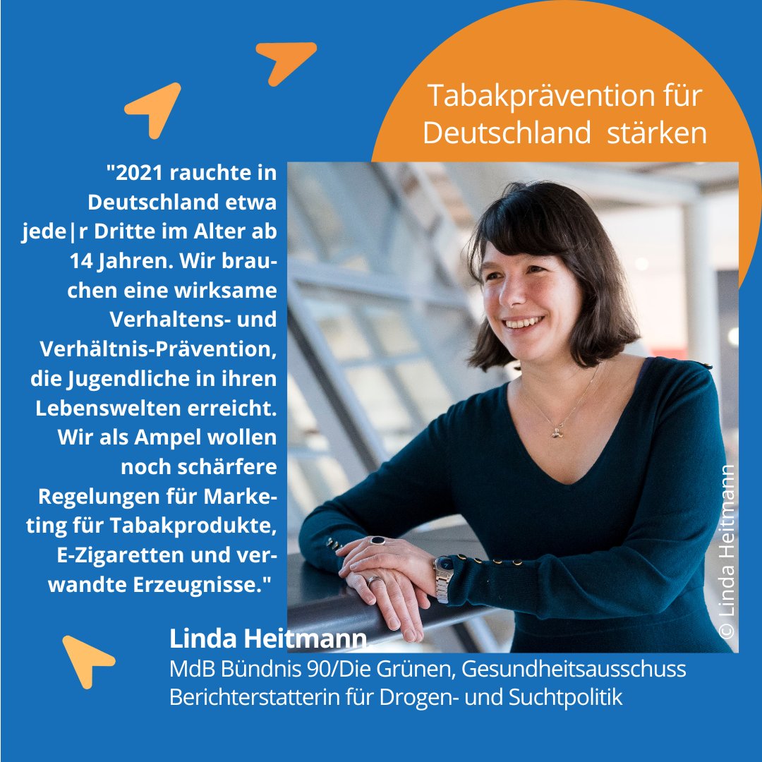 Deutschland tabakfrei bis 2040 (@d_tabakfrei2040) on Twitter photo #Tabakprävention muss Jugendliche in ihren Lebenswelten erreichen!
Linda Heitmann, Mitglied des Gesundheitsausschusses, zur Notwendigkeit von wirksamer Verhaltens- und Verhältnis-Prävention und Regulierung des Marketing:
<a href="/linda_lobster/">Linda Heitmann</a>
#DeutschlandTabakfrei2040 #Tabakprävention muss Jugendliche in ihren Lebenswelten erreichen!
Linda Heitmann, Mitglied des Gesundheitsausschusses, zur Notwendigkeit von wirksamer Verhaltens- und Verhältnis-Prävention und Regulierung des Marketing:
<a href="/linda_lobster/">Linda Heitmann</a>
#DeutschlandTabakfrei2040