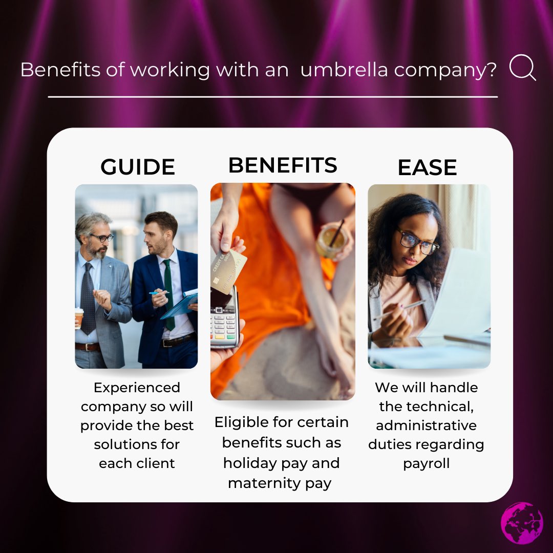 MangataGM's tweet photo. Why might a contractor want to work with an umbrella company?☂️

We can provide expertise, benefits and efficiency that may not be accessible alone. 

Contact us today for my information 020 8016 4607📞
#contractor #payroll #contract #internationalpayroll https://t.co/xUL4YaMRek