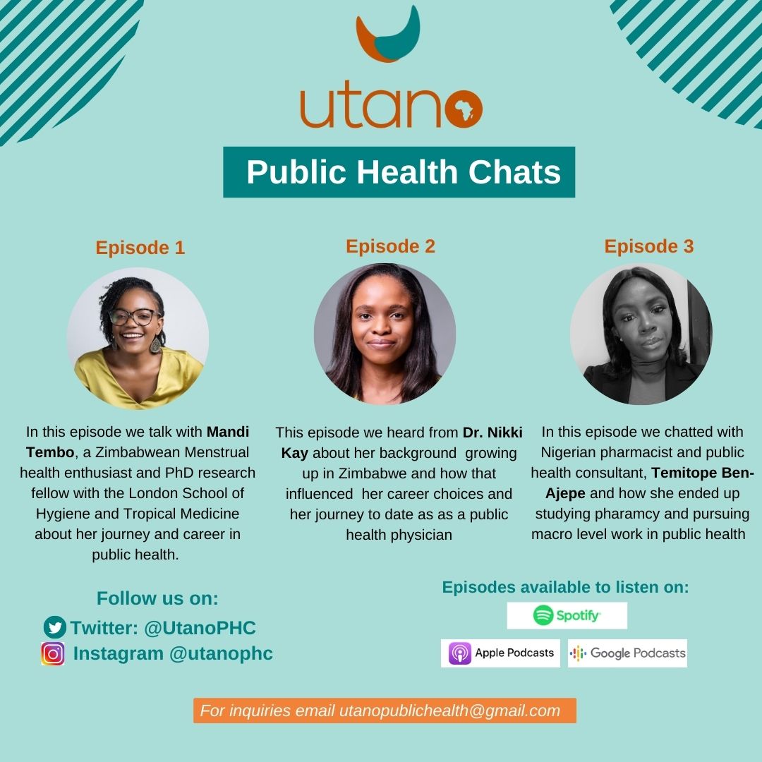 Have you checked out our episodes yet?
Let us know who next you want to hear from on the show!

#utanopublichealthchats #utanophc #utanopublichealthpod #podcastlistening #globalhealth #womeninglobalhealth #pharmacy #nigeria #zimbabwe #publichelathmedicine #publichealth