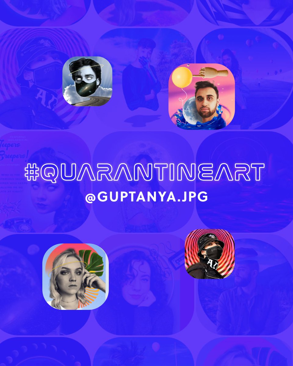 DesignAtlasPod's tweet image. During quarantine, Tanya Gupta chose to use that extra free time at home to begin learning Photoshop. Her project #QuarantineArt where she chose 2 new people&apos;s selfies and used her growing Photoshop skills to create out-of-this-world art.  #designatlas #scienceanddesign #Adobe
