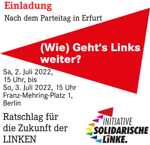 Soli_Linke's tweet photo. (Wie) Geht‘s Links weiter? Darüber wollen wir mit euch diskutieren:
Kommt zu unserem ersten analogen, offenen Treffen für progressive, pragmatische und #solidarischeLINKE 

📅2. &amp; 3. Juli
📍Franz-Mehring-Platz 1, #Berlin

Meldet euch hier an:👇
https://t.co/qSiZ5KJqg3 https://t.co/PanWJtpgVh
