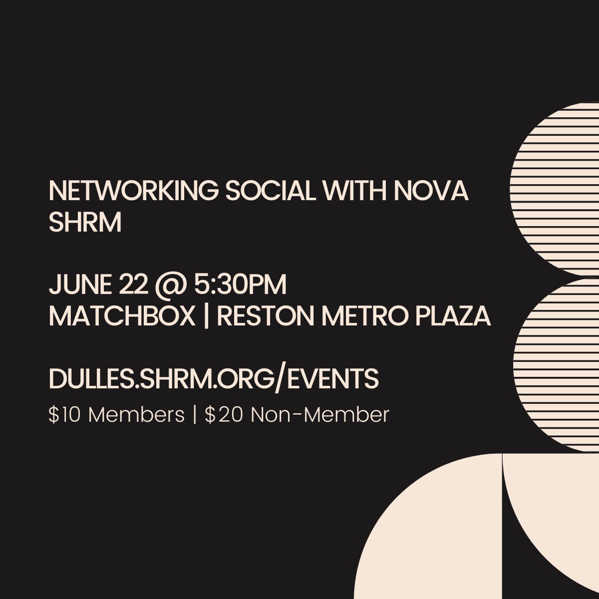 DullesSHRM's tweet photo. Join us next Wednesday for a joint networking social with our friends @NOVASHRM! We will be collecting donations of cereal, granola bars, and grocery store gift cards for #mobilehope. #dullesshrm #novashrm #HR #networking #givingback https://t.co/3TZIsrHwfk