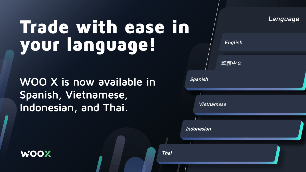 _WOO_X's tweet photo. More languages are now supported on WOO X 🌍

As WOO X continues to grow across the world, we're supporting more and more languages in the effort of continuing localization.

Your favorite exchange, in your language! https://t.co/vPOruSrItw
