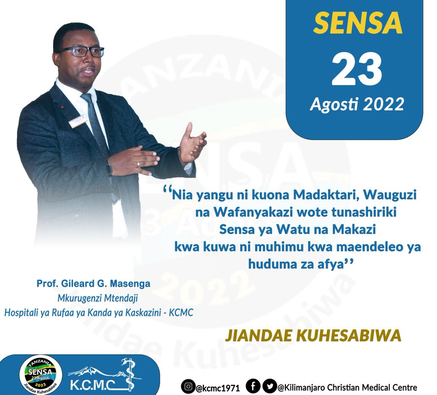 dr_sk_md's tweet photo. #Profesa Gileard Masenga, Mkurugenzi Mtendaji wa Hospitali ya Rufaa ya Kanda ya Kaskazini- #KCMC ameweka bayana kuwa #Uskirika wa #Sensa ya watu na Makazi miongoni mwa Madaktari, Wauguzi na Wafanyakazi ni muhimu kwa maendeleo ya huduma za afya. https://t.co/Oec337pCGk
