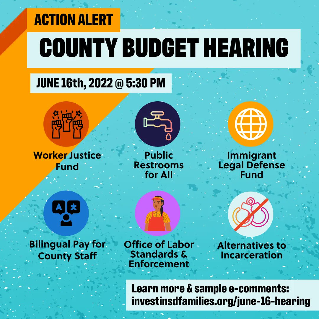 The County of SD's budget is more than $7 billion of your money. The Board of Supervisors is voting on the budget this month. Let the County know you support ISDF's demands.

Sample e-comments &amp; more info here: investinsdfamilies.org/june-16-hearin…