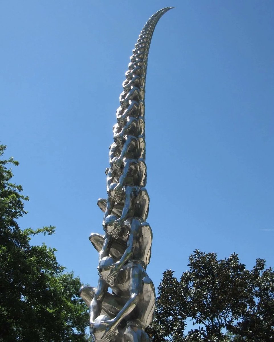 cortexcreatives's tweet image. ART: Karma by Korean artist Do Ho Suh (2012), a brushed stainless steel sculpture that towers seven meters high.