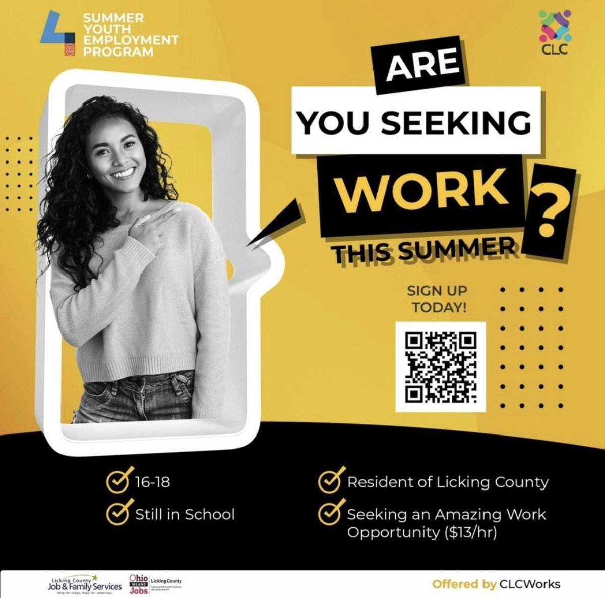 clcworks's tweet photo. Attention all 16-18 year olds in Licking County, here is your chance to gain work experience this summer!
.
.
.
#syep #workexperience #educate #empower #elevate #engage #career #job #summer #clc #clcworks #LickingCounty #ohio #columbus https://t.co/oswn2lNgbA