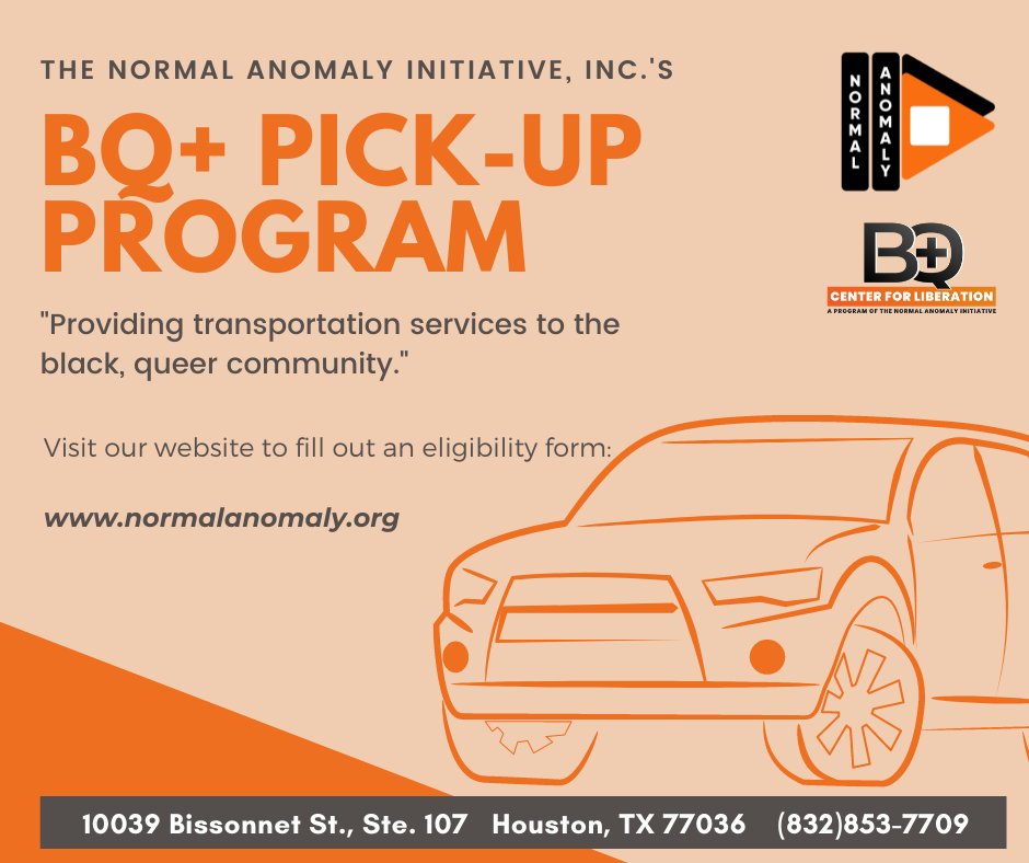 _NormalAnomaly's tweet photo. Need a Lyft?  
We got you!
Please visit our website and fill out eligibility form (our team will respond within 24-48 hours Tuesday-Saturday).  
#PickUpprogram #transportationservices #transportation #community #BQpluspickupprogram #TheNormalAnomaly https://t.co/82rEDryGfd