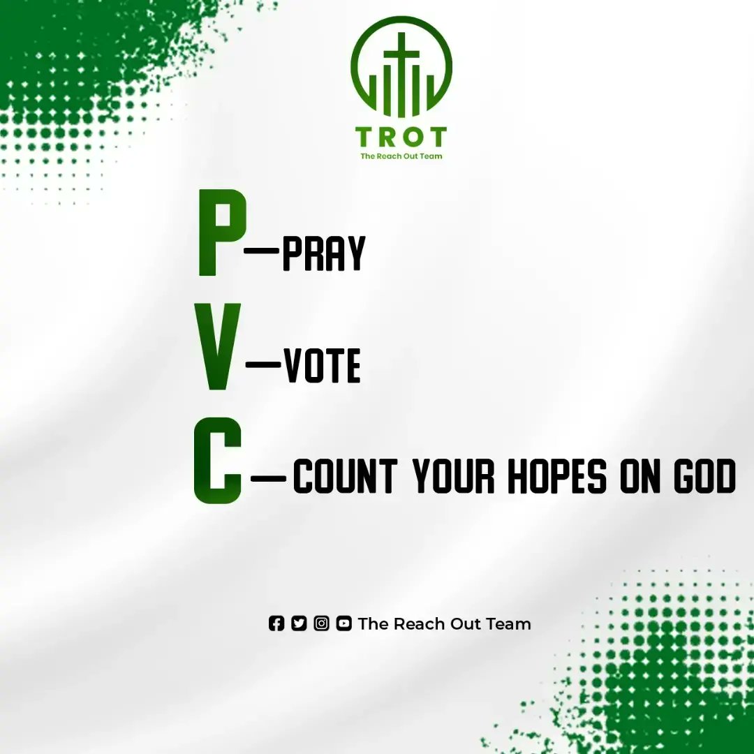 Reach_4_Christ's tweet photo. Pray, Vote, Count On God!✊🏾✋🏾👍🏾
#Faithwithoutworkisdead
#PVCs
#DemocracyDay
#TrendingNow https://t.co/q8E97RgBFp