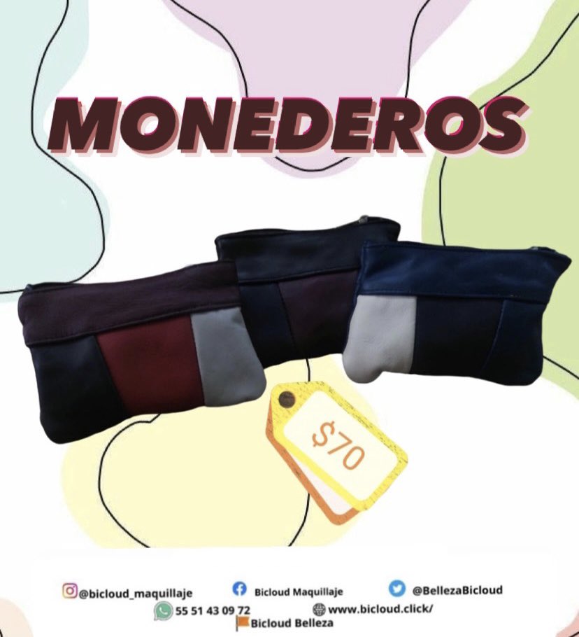 Bicloud_click's tweet photo. No te quedes sin tu monedero y adquierelo por $70 
#Monedero #Style https://t.co/iityyAoOLM