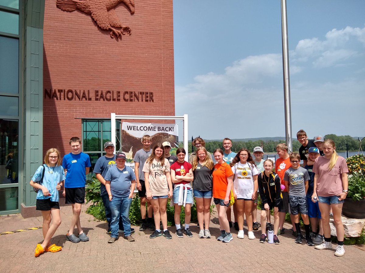 pemffa's tweet photo. Day 2 of the @PEMHighSchool Ag Venture Camp for Middle School Students included a trip to the @NatlEagleCenter and a trip "across the river" to get some ice cream from the Nelson Cheese Factory!  The day ended with camp shirts for everyone! #TeachAg https://t.co/HRIuAxRiHX