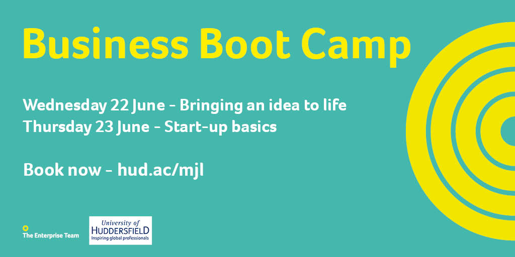 Boot Camp is back! 👀

Get your freelance service off the ground! 

📅 Wednesday 22 June - Bringing an idea to life
📅 Thursday 23 June - Start-up basics

Open to all <a href="/HuddersfieldUni/">University of Huddersfield</a> students &amp; graduates

Book your free place now ➡️ hud.ac/mjl