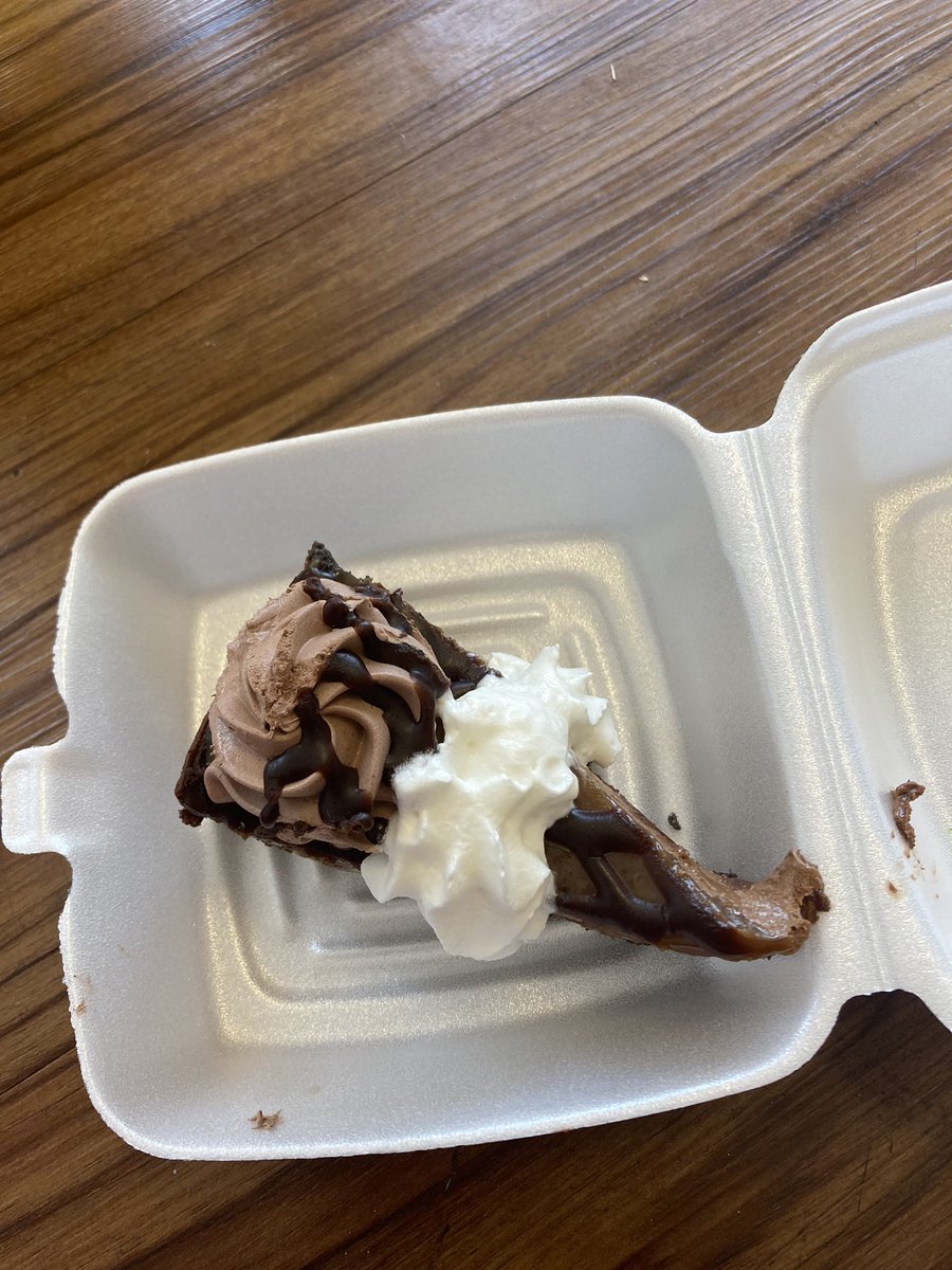 Milky Way Pie with extra whipped cream from Grinder’s.😋