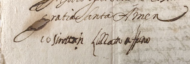 SionDigit's tweet photo. This #earlymodern autograph by the famous #Venetian rabbi Simone (Simḥa; שִׂמְחָה) Luzzatto shows at least two interesting things (#ASVe, Notarile, #Testamenti, b. 884, fasc. 132: Simone Luzzatto, 20.6.1662): #ghettoVenice #JewishHistory https://t.co/CrdLZDRdaS