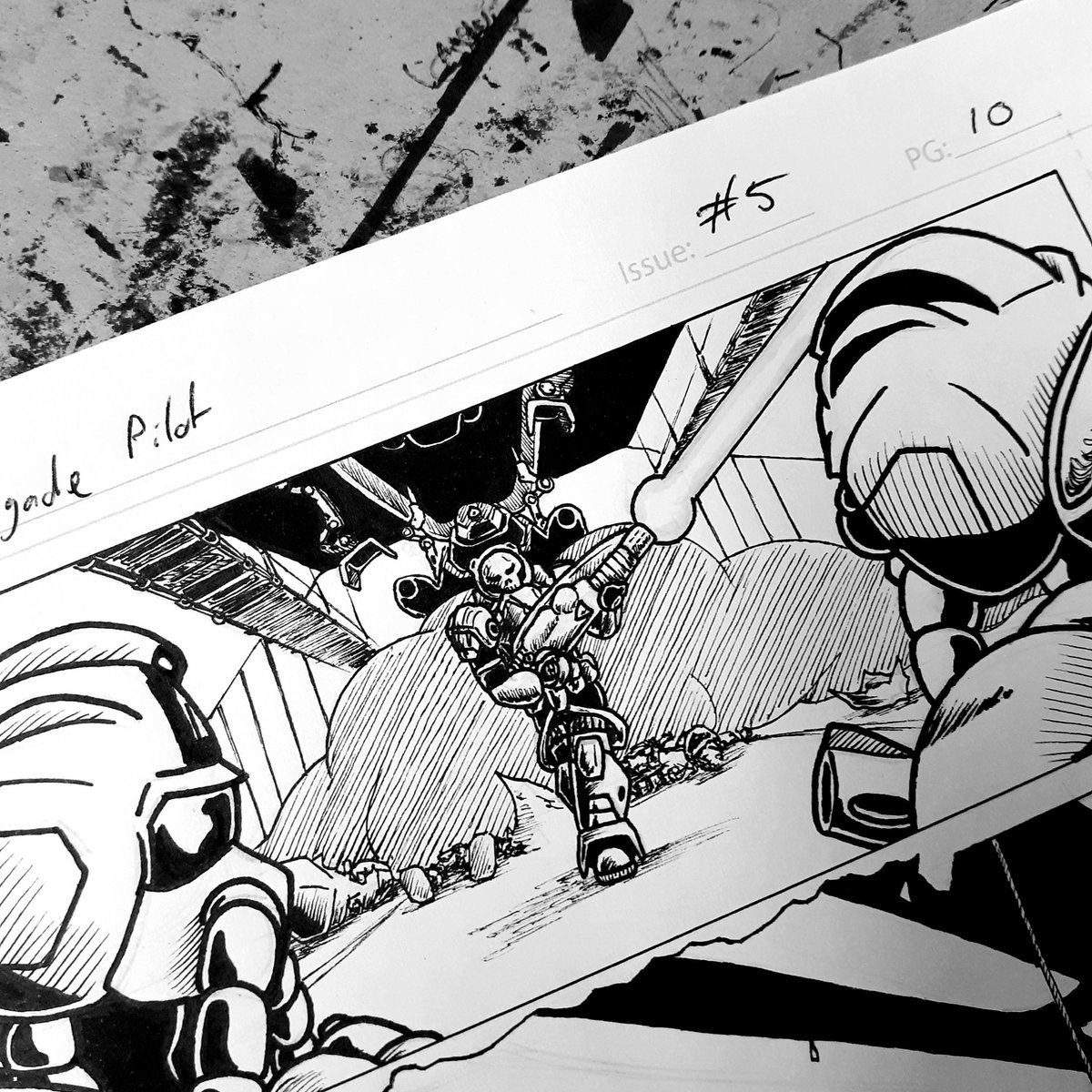 MattsComicbooks's tweet photo. Another day another page done. Issue 5 of #renegadepilot is coming along nicely! #indiecomics #illustration #scifi #wipart #ComicArt https://t.co/cVmai1vMGO