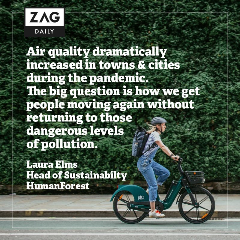 ZagDaily's tweet image. "The big question is how we get people moving again without returning to those dangerous pre-pandemic levels of pollution." @elmslau, Head of Sustainability @humanforest_uk, on how to build a sustainable mobility ecosystem in the wake of Covid at #MOVE22.

#ZagOnDeck