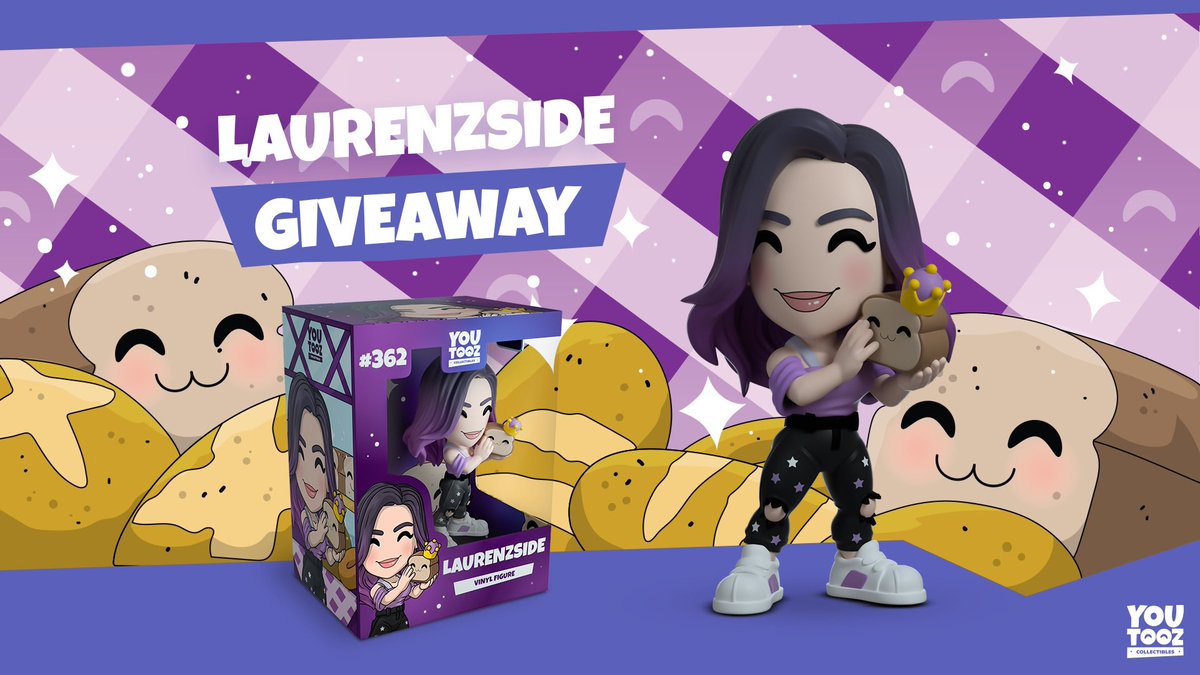 It's Giveaway Time! RT this tweet + follow @Youtooz for a chance to win one of my new Youtooz figures! Winners will be announced the day the figure drops, on the 19th of June. Good luck!! 💜 🍞👑