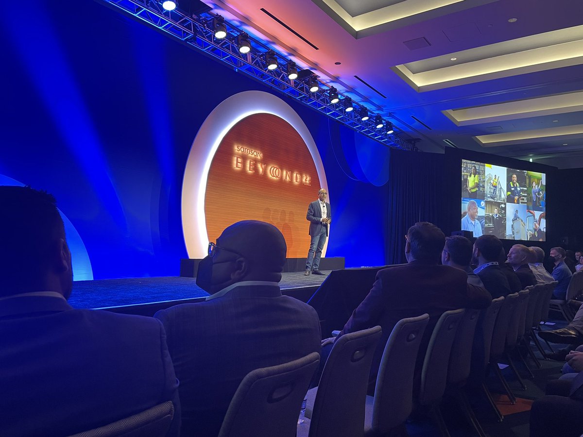 Excited to be <a href="/Samsara/">Samsara</a> Beyond meeting with hundreds of customers! Sanjit kicking off our keynote talking about “It’s not tech for the sake of tech. It’s tech for the sake of impact.” That’s what we do - solve real world problems w/ real world impact.