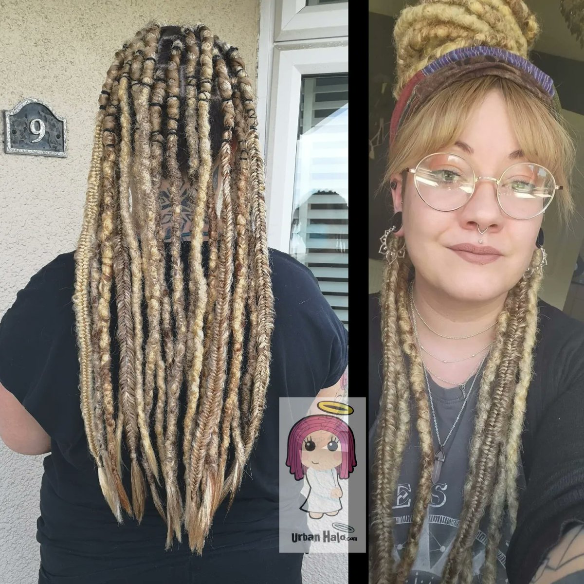 Urban_Halo's tweet photo. Fluffy fishtail braids are so popular right now!
Hannah's extra chunky set in mixed blonde shades.
β€οΈπ
#urbanhalouk #dreadlocks #dreads #fishtailbraids #customdreads #synthdreads #syntheticdreads #ukdreads #ukdreadlocks #blondedreads #longdreads #womenwithdreads https://t.co/IZezRw12TS