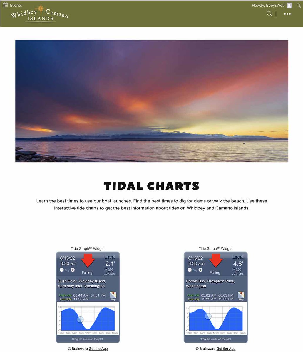 GoWhidbeyCamano's tweet image. Want to check the #tides around Whidbey and Camano Islands?  We have you covered. #TrueToNature #Whidbey #Camano bit.ly/3zDttZ2