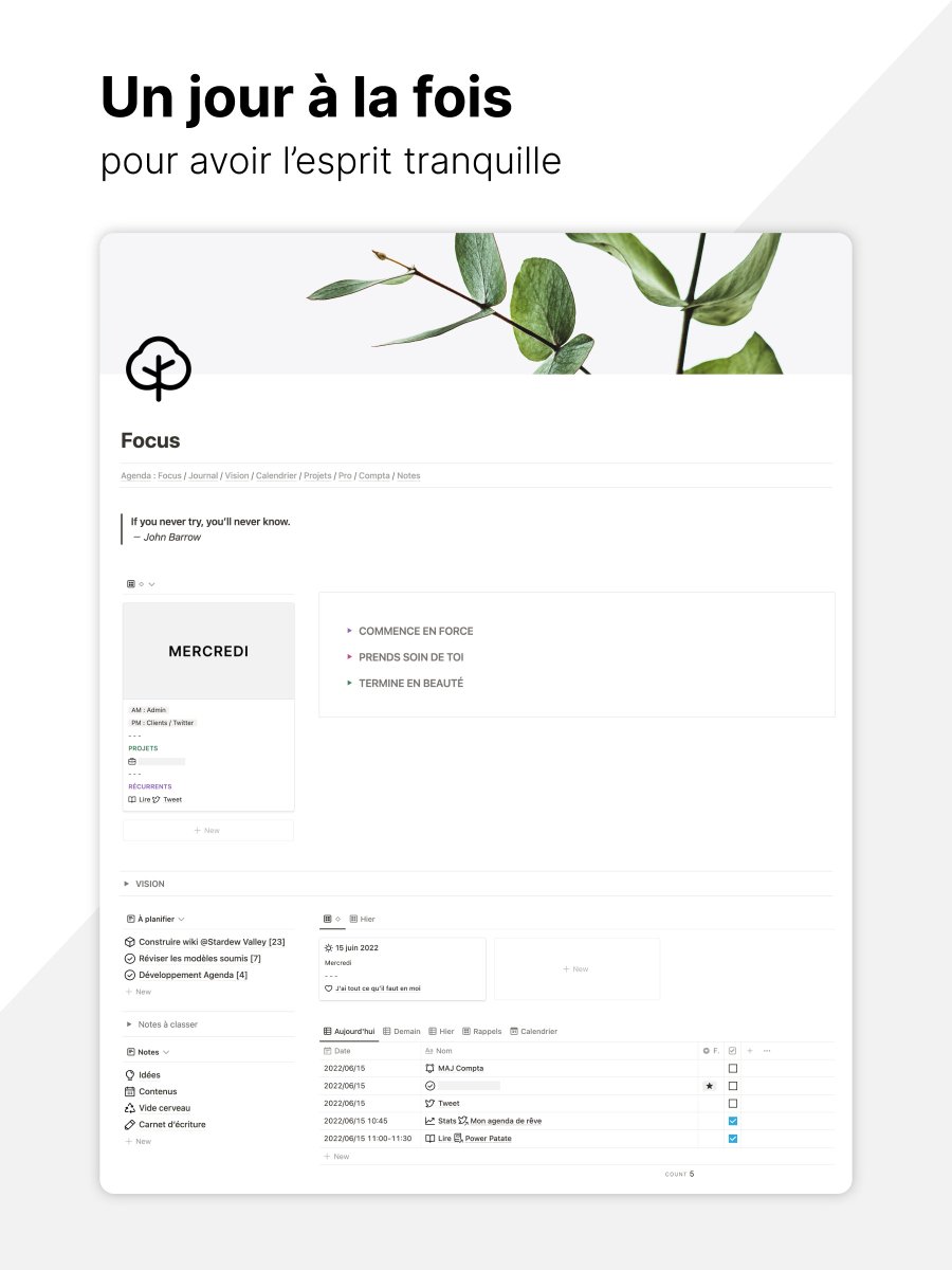 Avant, je gérais mon quotidien en mode hebdo dans <a href="/NotionHQ/">Notion</a>. Le hic ? J’avais du mal à me concentrer sur une seule chose.🤦🏻‍♀️

Pour y remédier, j’ai conçu la page : Focus. Elle ne m’affiche que ce qui m’est utile dans l'instant présent.

#focusajd #agendanotion #notionfr