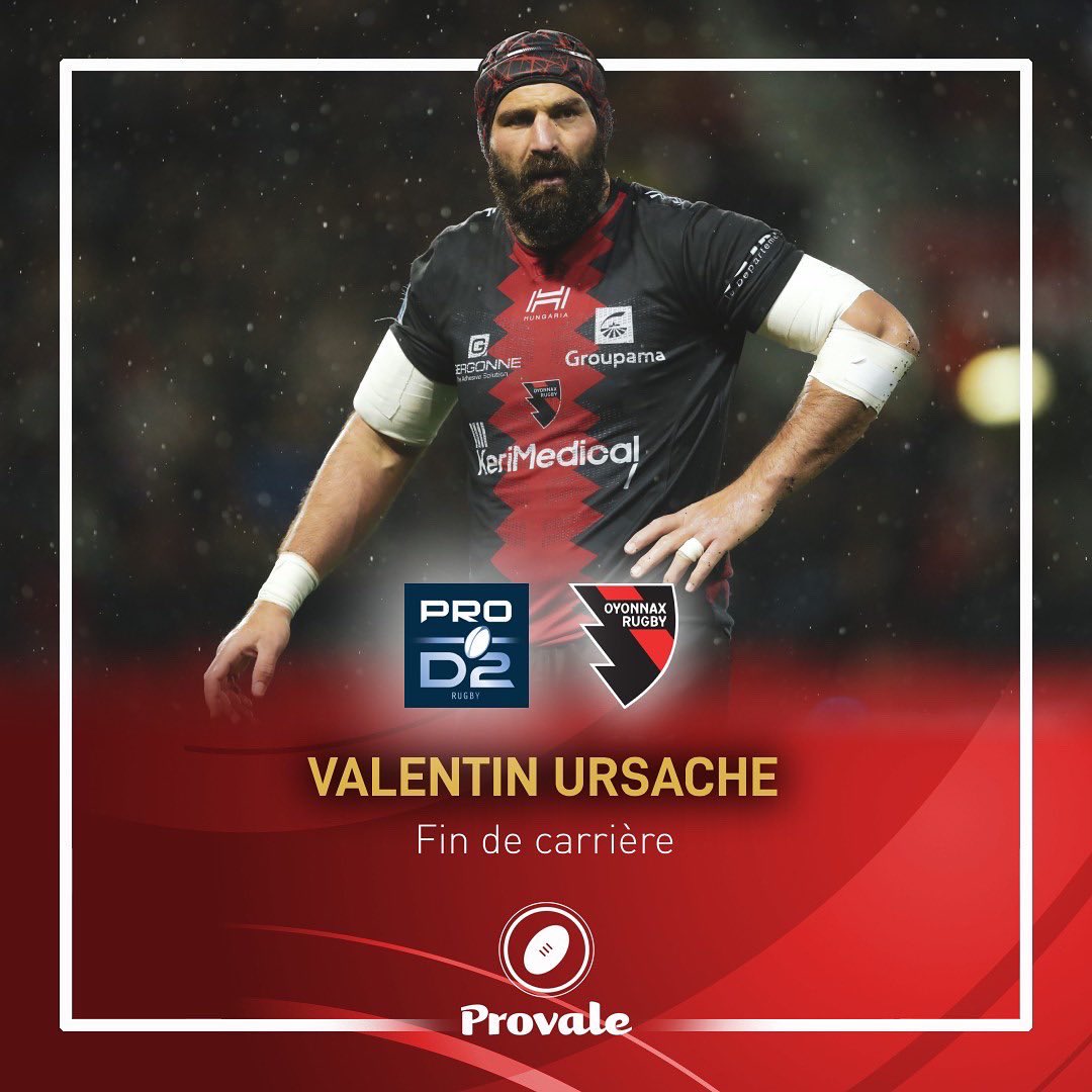 ProvaleRugby's tweet photo. Une saison de @rugbyprod2 qui prend fin, une nouvelle vie qui commence. ✨
Félicitations à tous pour vos carrières. 👏
Provale vous souhaite plein de réussite pour la suite. ⚡

🔸 À @OyonnaxRugby depuis : 
🔹 2012, Valentin Ursache
🔹 2019, Thibault Lassalle https://t.co/SdSeYdqLgf